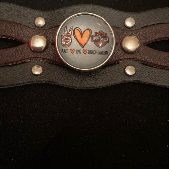 Harley Leather Stud Bracelets - Picture 3 of 7